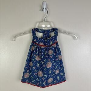 NWT Matilda Jane Getaway Tunic Blue Polka Dot Fruit Print Toddler Size 14